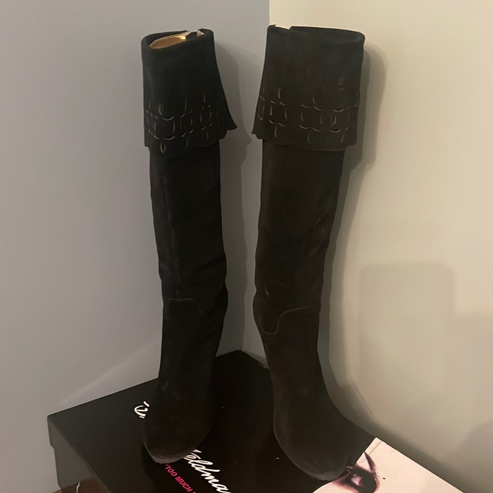 Beverly Feldman Suede High Heel Boots